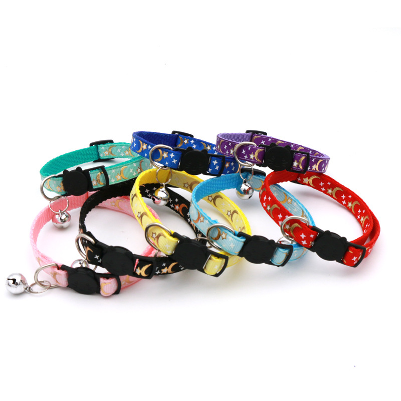 Pet Bronzing Moon Xingx Cat Dog Collar Cat Buckle Gold Separated Reflective Safety Buckle Collar display picture 1