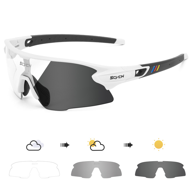 Gafas Fotocromáticas de Ciclismo Cortavientos Apto para Miopía, Marco Completo en TR90, para Bicicleta de Montaña