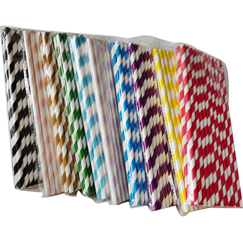 Бумажные трубочки Yaosheng из крафт-бумаги, разноцветные, одноразовые, 6 мм, ручной работы, для детского сада