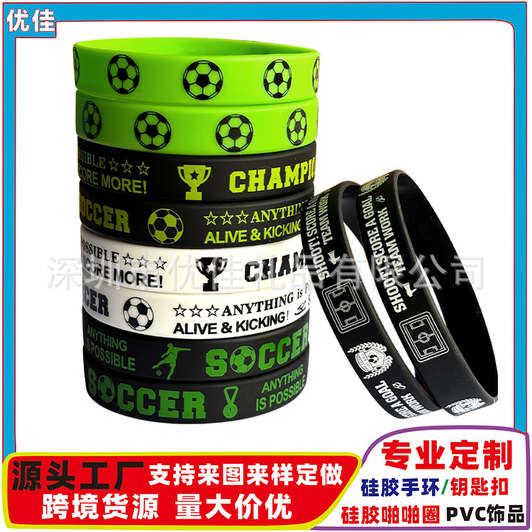 pulseras de silicona fuente transfronteriza impresión bandera caucho Copa del Mundo fans de fútbol pulseras fábrica de pulseras en stock