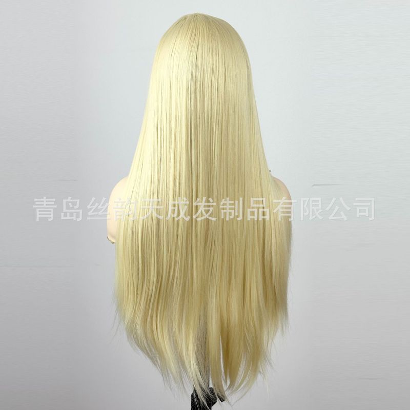 跨境欧美女士浅金色假发 前蕾丝13*4全头发套Cosplay wig外贸|undefined