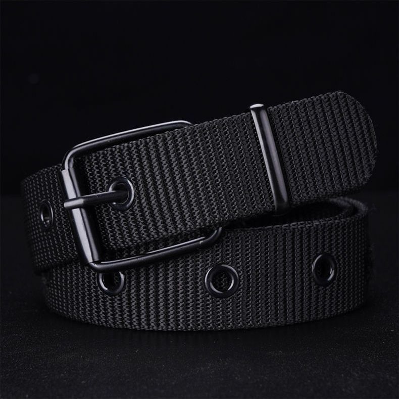 2024新款帆布皮帶男尼龍針扣腰帶休閒工裝褲青年百搭學生韓版褲帶