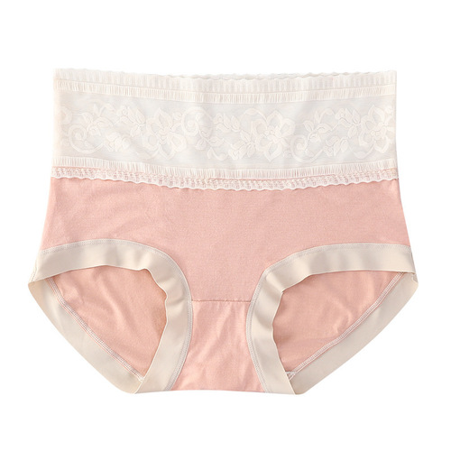 Modal underwear for women, ice silk, tummy control, sexy lace, hip lift, high waist, women's underwear, summer thin briefs