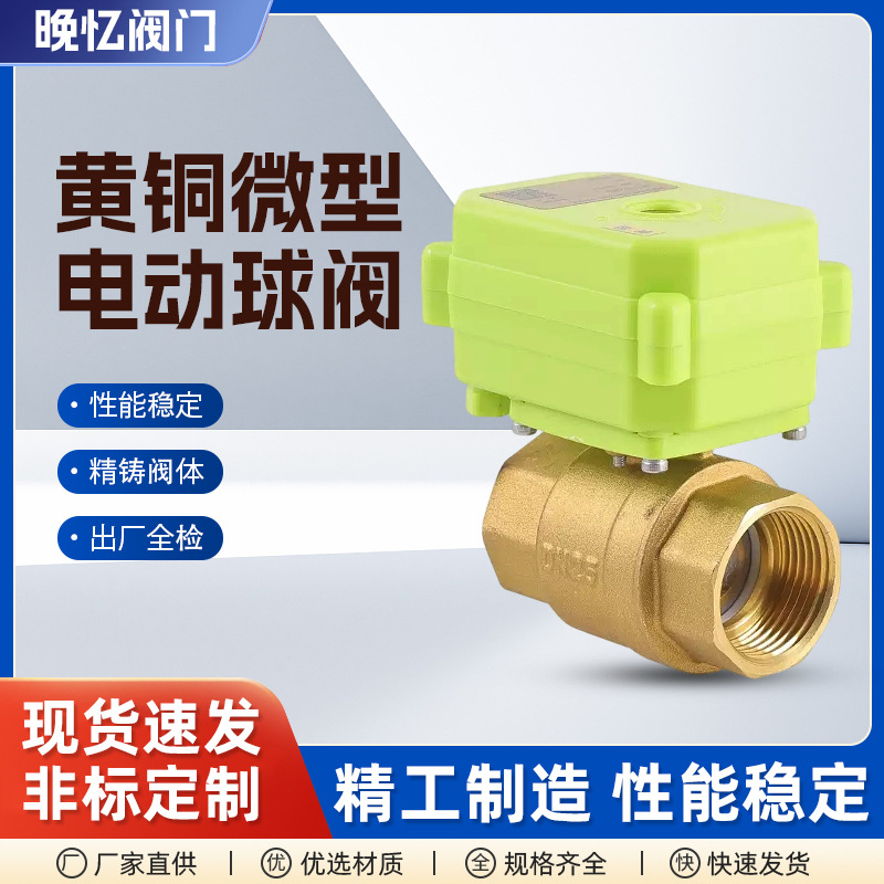 微型电动球阀 户外防水款全通径黄铜二通阀门AC220V双向水控阀门