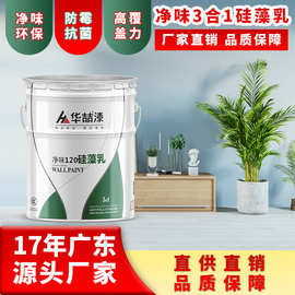 三合一水性硅藻内墙乳胶漆酒店家用高遮盖室内墙面翻新环保涂料