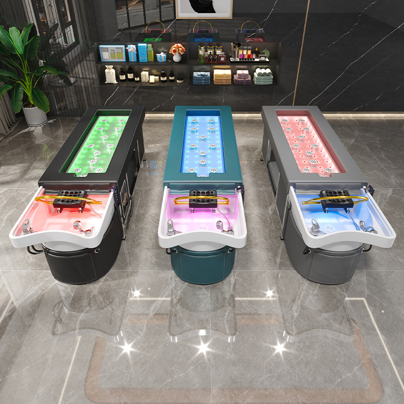 Fábrica libre de humo moxibustión cama tailandés cabeza tratamiento champú cama peluquería salón de belleza fumigación moxibustión de cuerpo entero