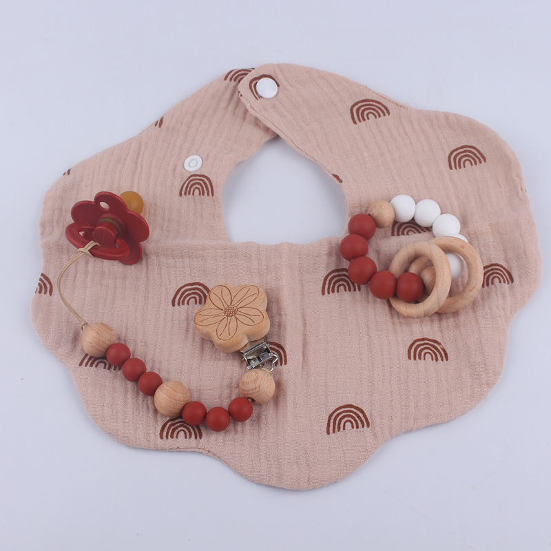 Nuevo bebé suministros mordedor pulsera creativa cuentas de silicona Beech anillo mordida molar pulsera mordedor juguete