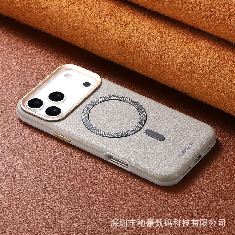 适用iPhone17promax三角山峰磁吸手机壳苹果16肤感纹理15防摔商务|undefined