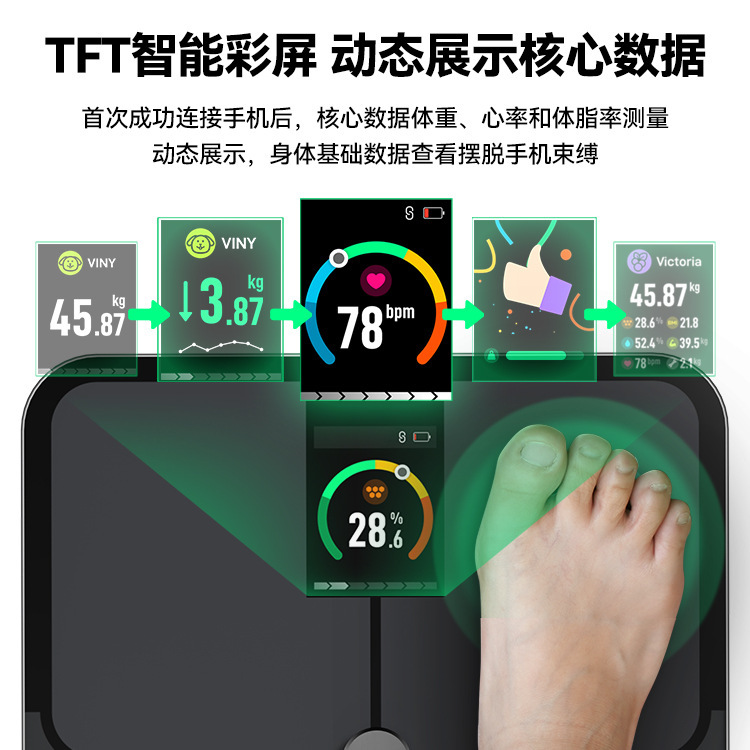 国境を越えた新しいスマート Bluetooth 体脂肪計コンステンダー VA カラースクリーン家庭用体脂肪計外国貿易体脂肪計脂肪計|undefined