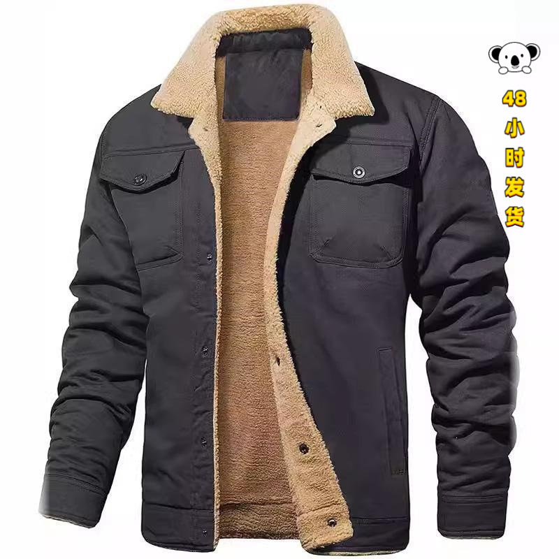 A 80713 Multi pocket sherpa truck coat multi-pocket fleece-lined jacket