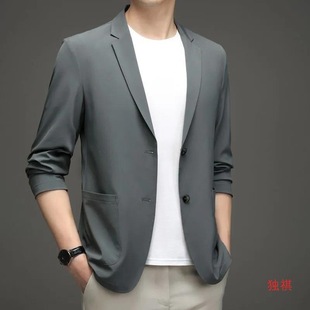 Foreign Trade Summer New Casual Small Suit Men's Plus Size Sun Protection Light Mature Style Business Suit Jacket Light and Thin
