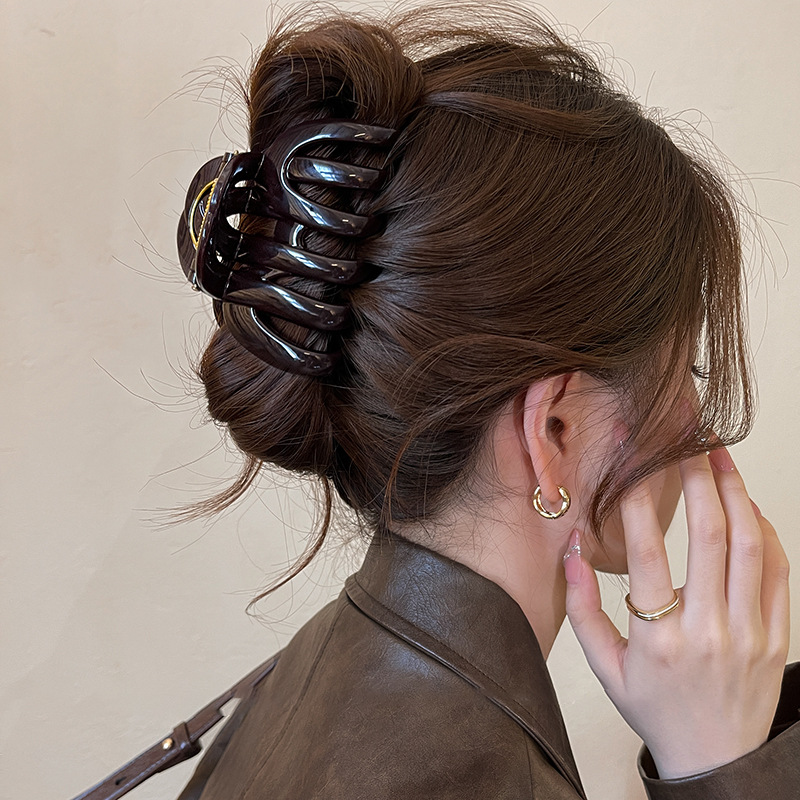 Horquilla hueca a rayas de calabaza acrílica