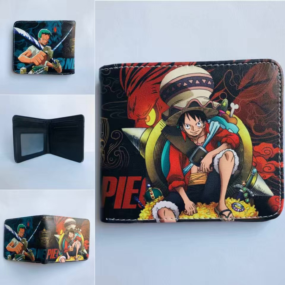 One Piece One Piece Cartera de dibujos animados japoneses Luffy Choba Solon plegable estudiantes PU cartera de cuero corta