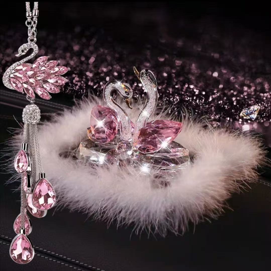 Car Dashboard Decoration Perfume, Creative and Unique, Popular on Tiktok, Goddess Style Crystal Swan