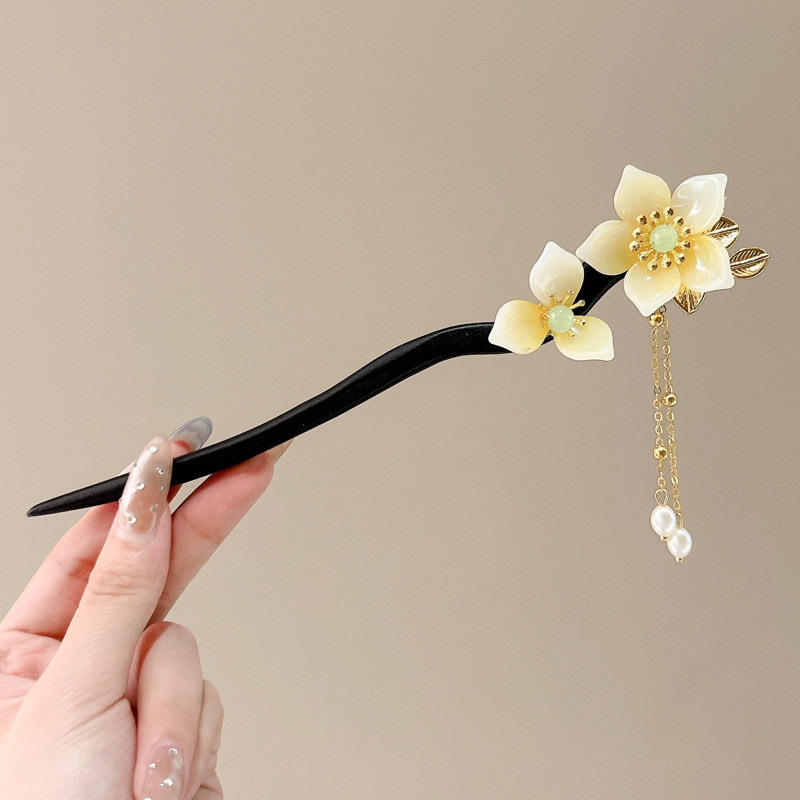 Nuevo estilo chino estilo antiguo horquilla de alta gama simple moderno palillos de madera fresco temperamento Hanfu cheongsam updo horquilla para el cabello para las mujeres