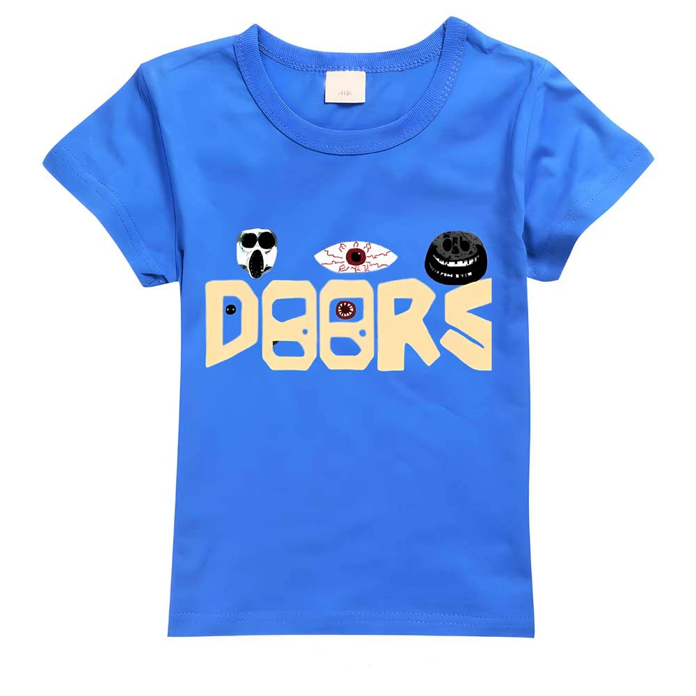 ДЕТИ Doors Roblox футболка Детская летняя футболка с коротким рукавом T-Shirt 12 лет кросс-бордер 056