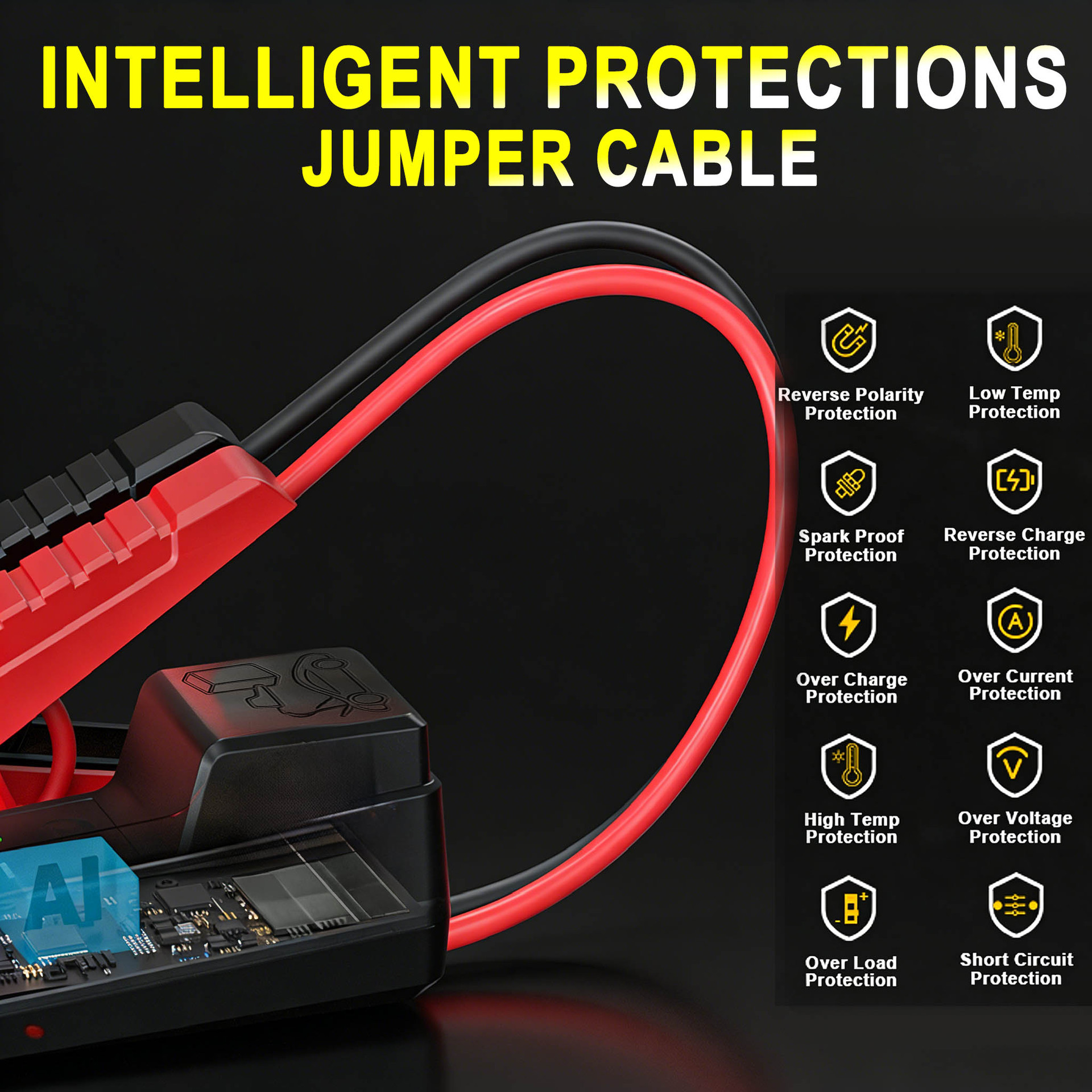 12V Car Emergency Start-Up Smart Battery Clamp Short Circuit Protection Ec5 Smart Clamp High Voltage Protection Low Voltage Protection