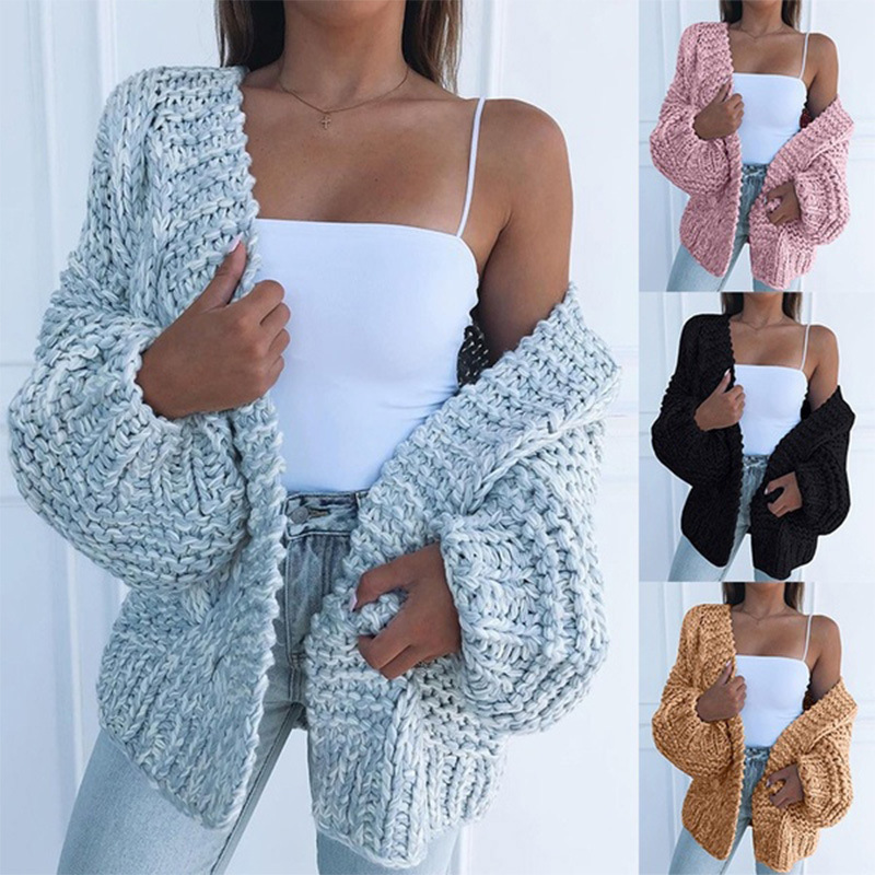 Aliexpress Foreign Trade New Cardigan Bat Sweater Women's Long Sleeve Stuffed Loose Large Size Sweater Outer Top Aliexpress Foreign Trade New Cardigan Bat Sweater Women's Long Sleeve Stuffed Loose Large Size Sweater Outer Top