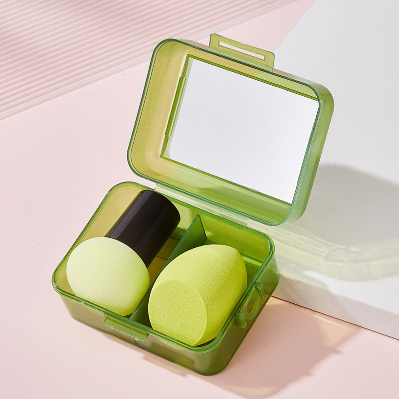 Nuevo conjunto de huevos de belleza con espejo 55 cepillo con cabeza de hongo de gota de base cepillo de huevo de belleza polvo de polvo de maquillaje