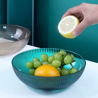 中式透明加厚塑料水果盘厨房客厅圆滑生产方便清洗果盘平底果篮