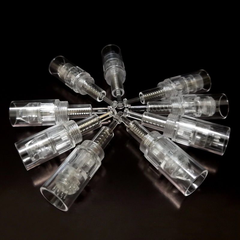 Aguja eléctrica de microagullas de tornillo blanco 12 agujas 36 agujas transbordador nano chip nano microagullas