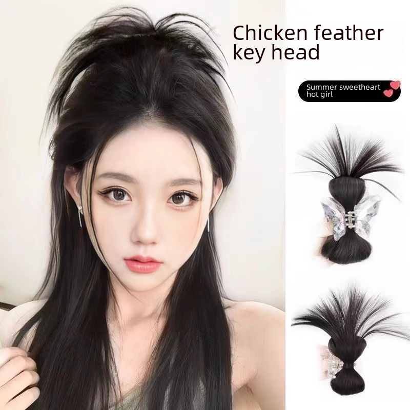 Slinka franču vistas spalvas parūka, volejbola galva, tauriņa satvēriens, zirgaste, matadata, sieviešu muguras karote, pussieta matu galvassega, matadata_voghion.com