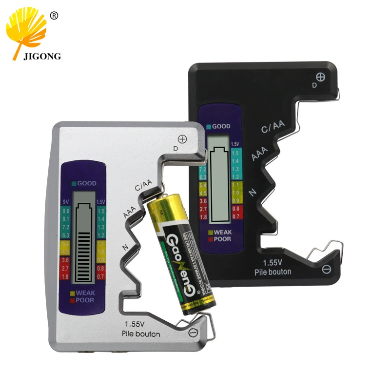 Тестер батареи Цифометрический дисплей Тестер батареи № 5 7 Кнопка батареи 9V Измеритель напряжения батареи