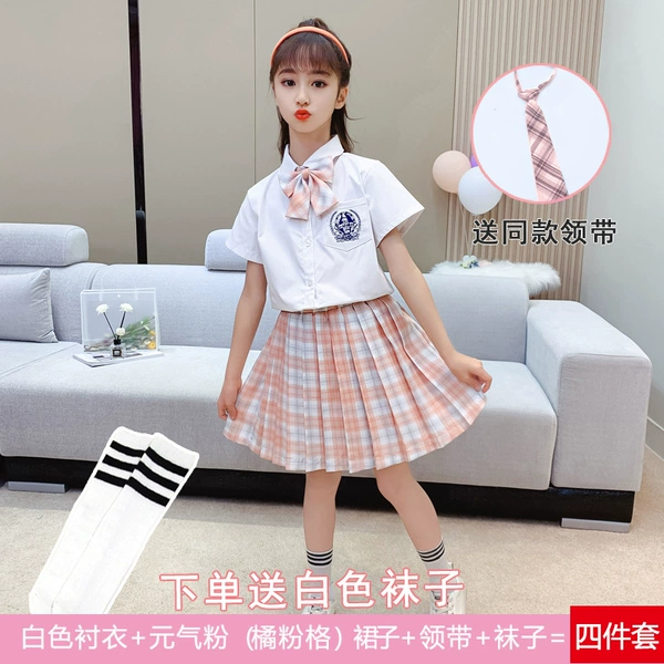 Vitality Pink (Orange Pink Check+Shirt+Tie+Socks)