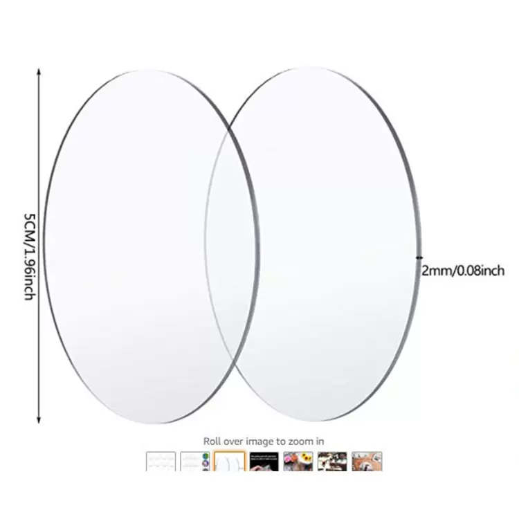 亚克力透明圆形激光切割圆片圆板无孔 DIY手工不打孔PMMA圆盘带膜