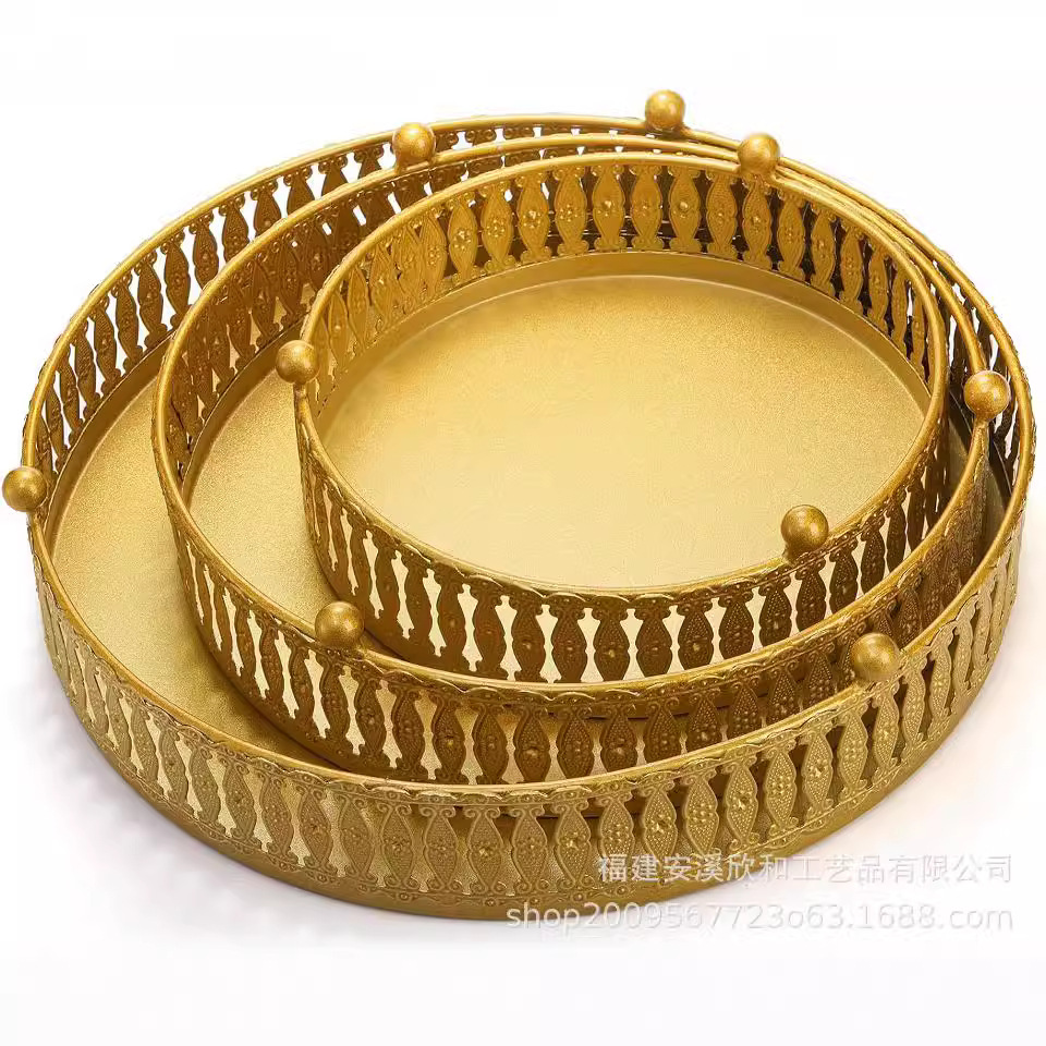 Bodas europeas redondas postres tiendas de dulces bandejas de pasteles de pies altos estantes de pasteles bandejas de frutas