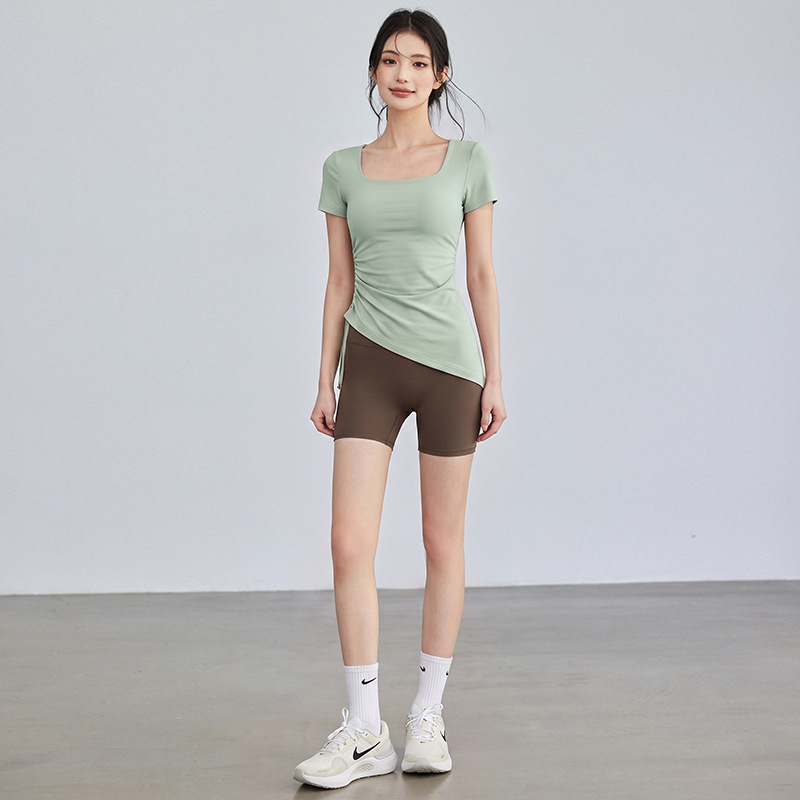 Cattail green top + ebony brown shorts / S [recommended weight within 50kg years old]