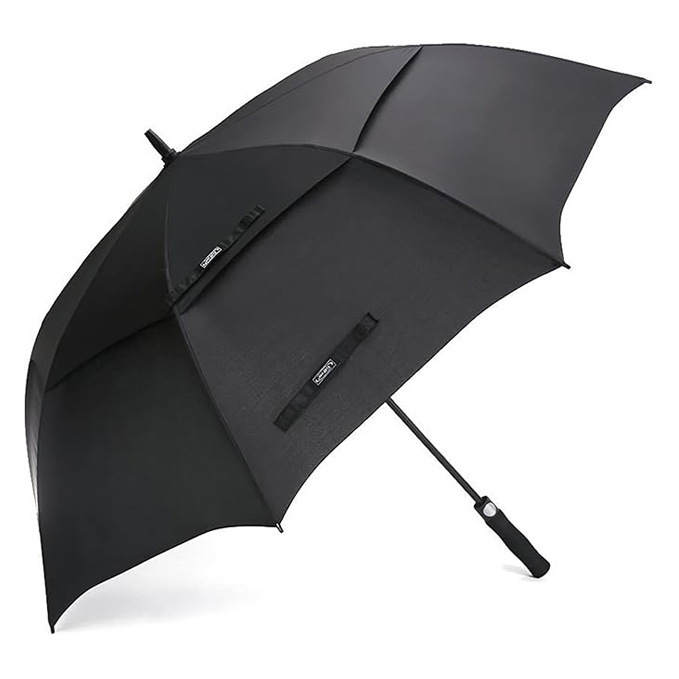 Amazon Straight Umbrella Large Umbrella Business Umbrella Double-Layer Ventilated Breathable Umbrella Outdoor Full Fiber Advertising Umbrella Golf Umbrella