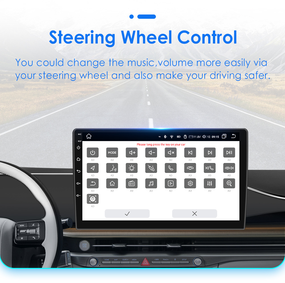 Cross-border 9-inch 10-inch universal machine Android smart car large screen navigation player reversing image all-in-one machine