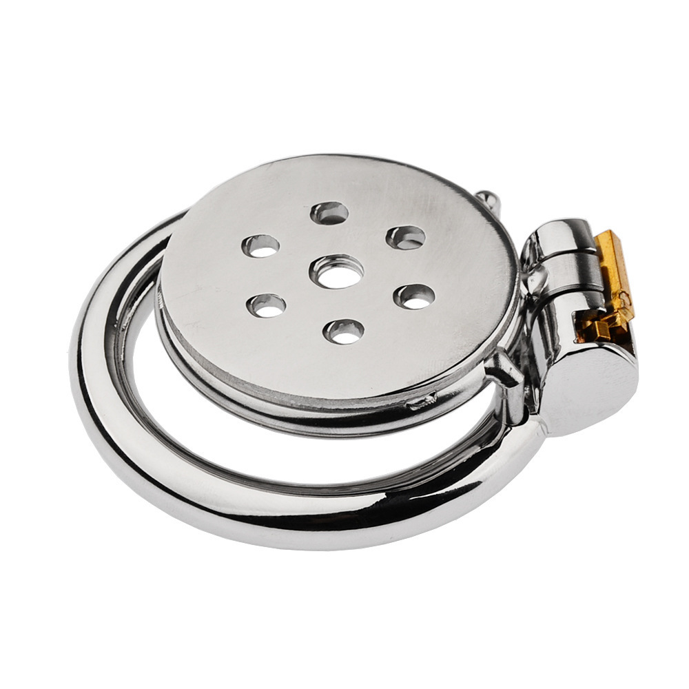 Men’s Stainless Steel Birdcage Chastity Cage with Lock, Manual Restraint Device — detail image 12