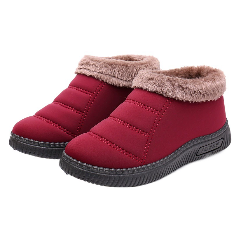 Зимняя обувь на хлопковой подкладке, женская обувь на хлопковой подкладке, теплая и удобная нескользящая обувь из старой Пекинской ткани, обувь на флисовой подкладке, для среднего и пожилого возраста, обувь на хлопковой подкладке, без шнуровки