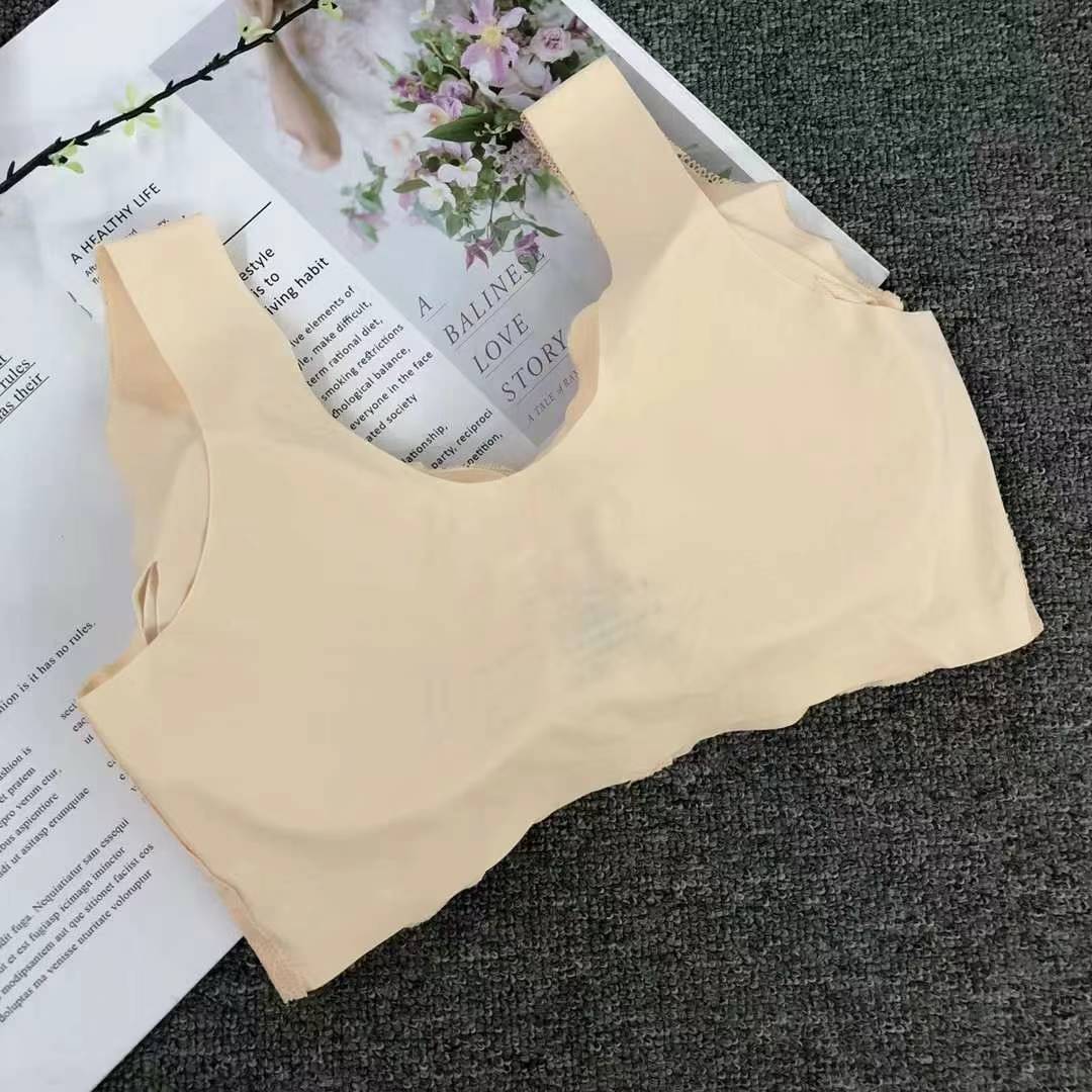 Nuevo botón delantero de encaje de alta calidad, chaleco de mujer sin anillo de acero adhesivo adhesivo sin marca, sujetador deportivo, ropa interior para mujeres