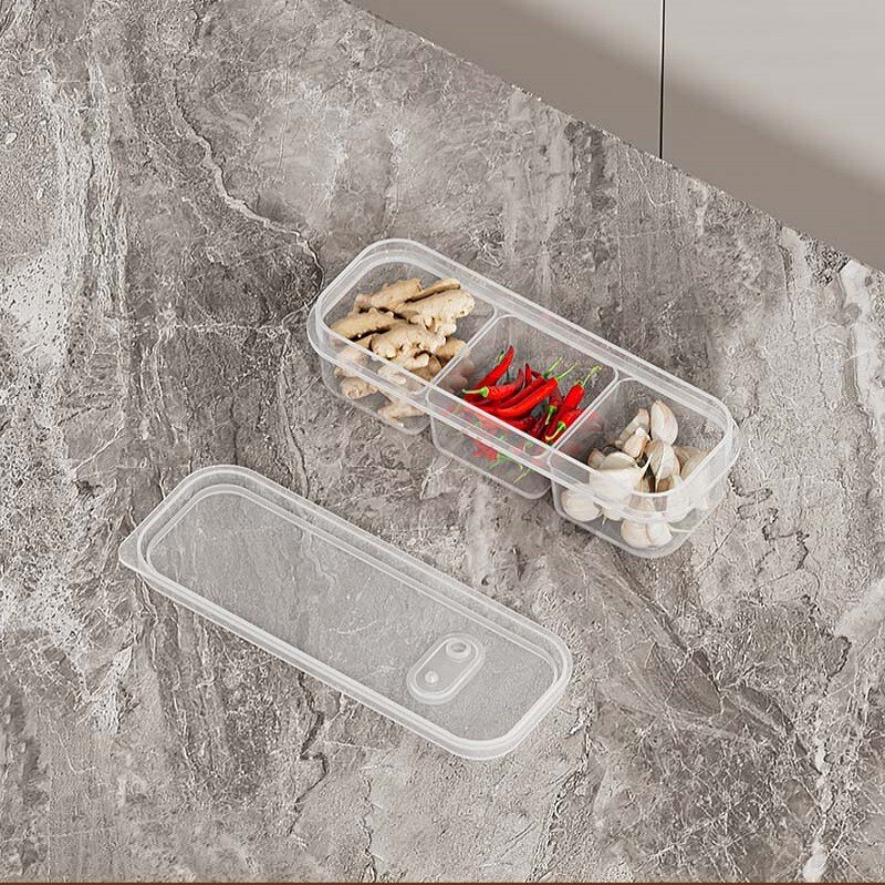 日本食品保存箱キッチン食品調理準備厚みのある 4 コンパートメント鮮度保持ボックス冷蔵庫冷凍肉密封ボックス|undefined