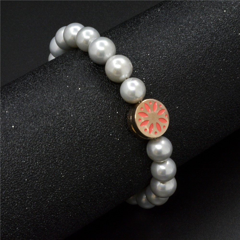Bracelet de perles minimaliste avec fermoir aimanté en inox_voghion.com