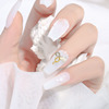 Metal diamond for manicure with bow, accessory, nail polish, nail decoration, pendant, internet celebrity