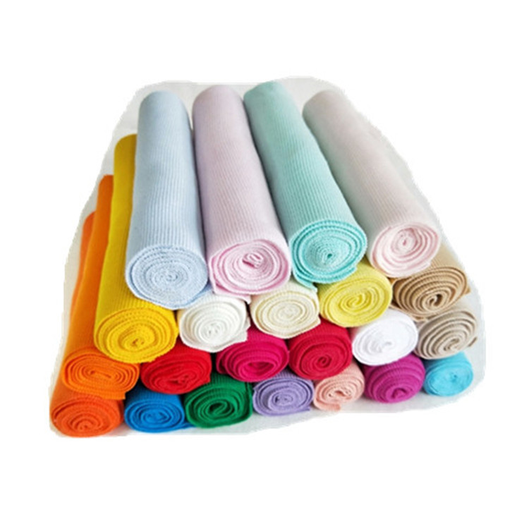 Cotton Knitted Threaded Fabric Elastic 2*2 Sweater Rib Fabric Collar Cuff Hem Rowan Fabric Wholesale