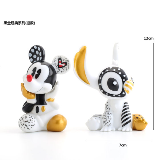 Black Gold Classic Stix Mickey Two Vinyl Solid Stix Mickey Hand Ornaments Birthday Gift