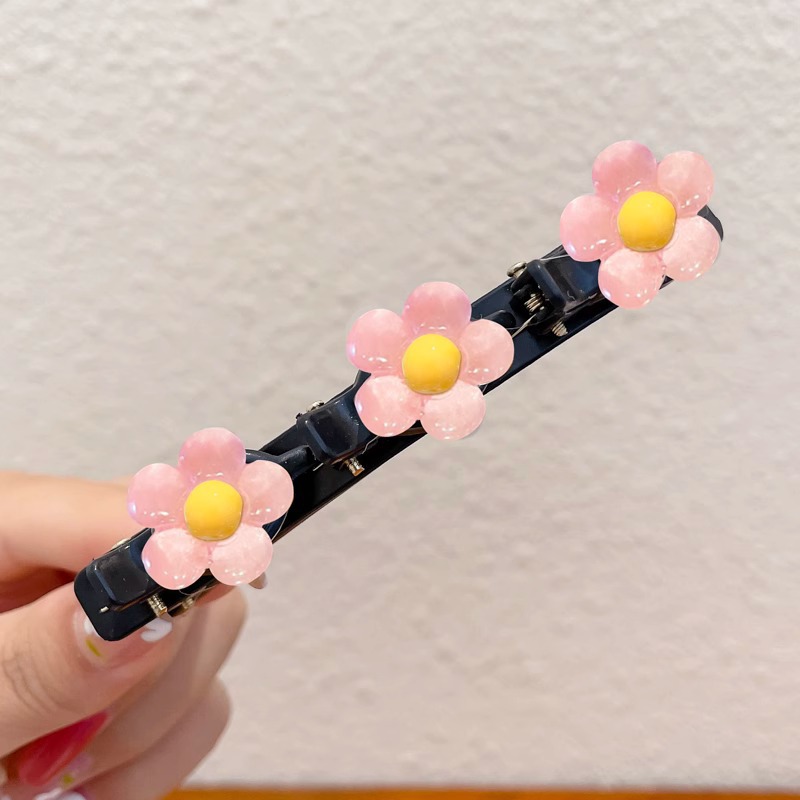 Otoño e invierno flocado clip de pelo trenzado de las mujeres de alto grado frente lado flequillo roto clip de pelo clip superior horquilla tocado