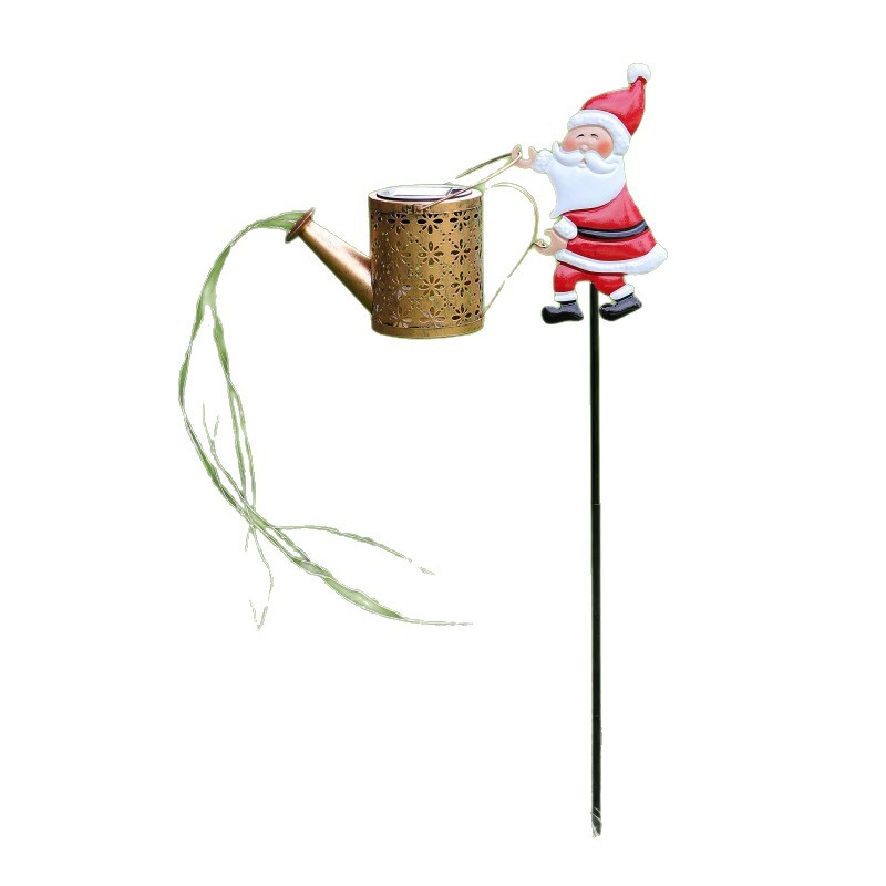 Transfronteriza solar Santa Claus lámpara de césped hierro forjado hueco diente al aire libre jardín decoración de escultura