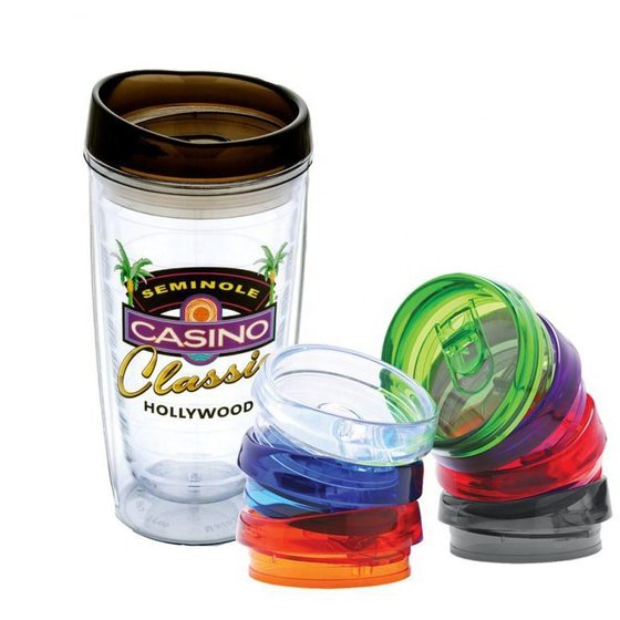 24OZ transparent double-layer AS/PS plastic cup can be inserted into the straw advertising cup threaded liner transparent water cup