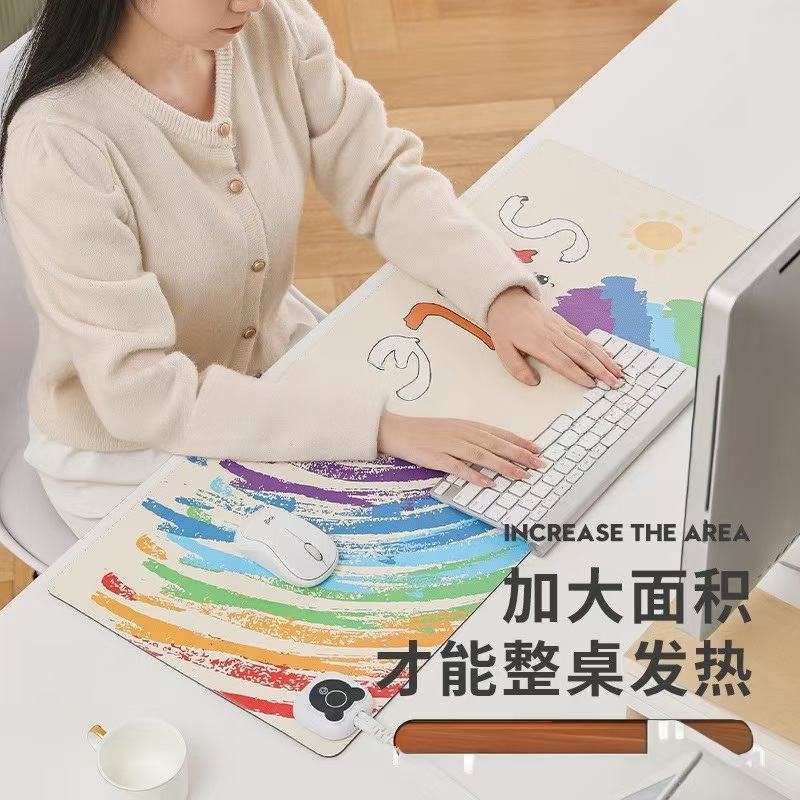 almohadilla de ratón de calefacción de oficina super grande computadora de escritorio impermeable almohadilla de mesa de calefacción dormitorio de estudiantes escribiendo tareas almohadilla de mesa caliente