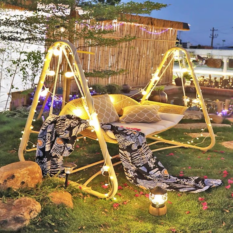 Outdoor Swing Hanging Chair Hanging Basket Wicker Chair Home Lazy Indoor Cradle Chair Balcony Courtyard Double Swing Nordic