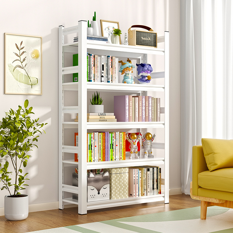 Estantería de piso de acero estudio en el hogar moderno simple estante de almacenamiento de hierro estante de libro de imágenes para niños estante de almacenamiento de libros