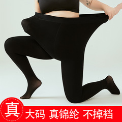 大碼打底褲女秋冬季2024新薄絨胖mm200斤不掉檔真錦綸黑色連褲襪