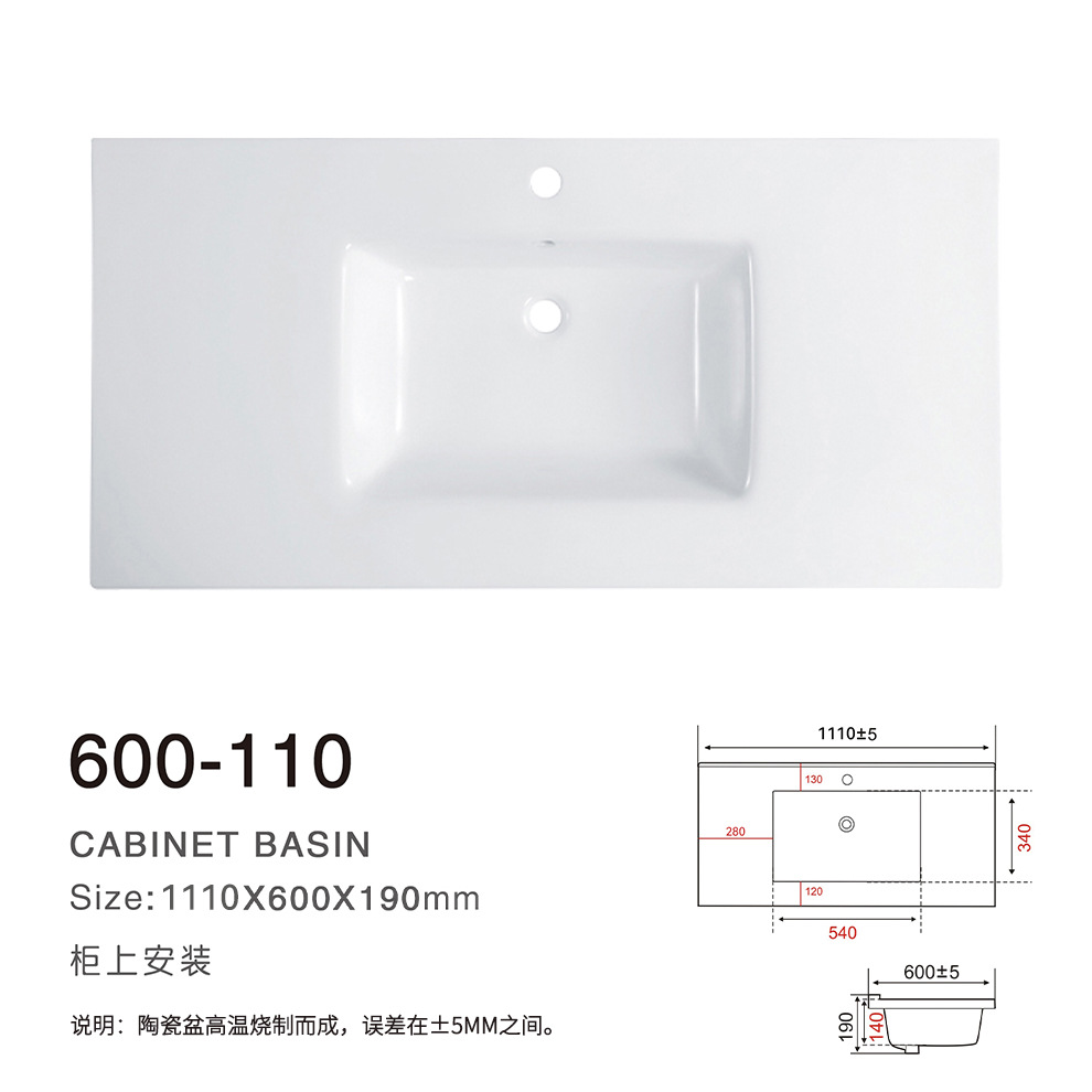Cerámica integral lavabo 60 gran tamaño lavabo lava