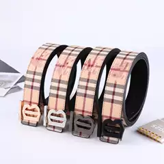 Men's Smooth Buckle Leather Belt Reversible Embossed Casual Business Jeans Waistband Genuine Cowhide